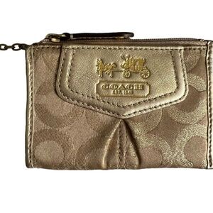 COACH MADISON GOLD LUREX HANDLE POUCH PURSE